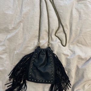 Black, leather purse